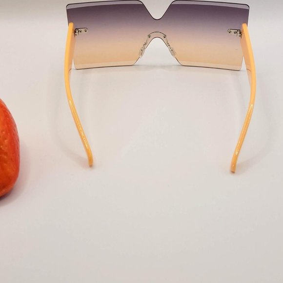 Unisex Retro Peach Colored Fashion Colored Sunglasses - Picture 4 of 4
